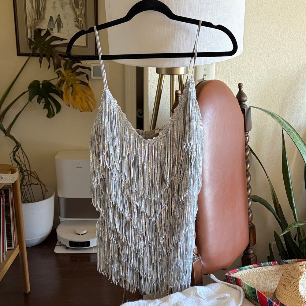 Bear Dance Silver Fringe Bodysuit
